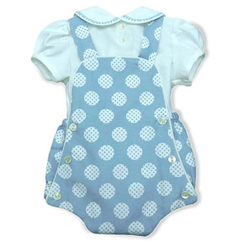 Blue Large Spotted Baby Romper