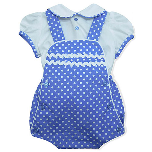 Blue Polka Dot Baby Romper