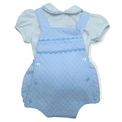 Luxury Sky Blue Baby Romper