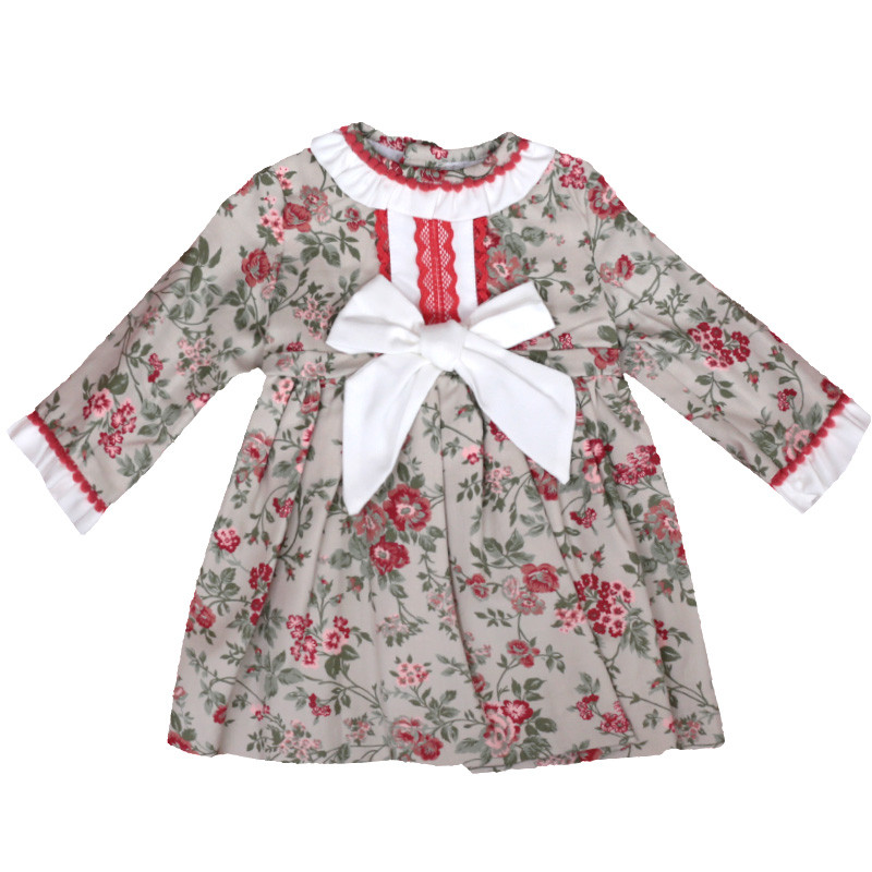 floral long sleeved baby dress